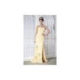 Hot Seller Sweetheart Strapless Mermaid Womens Party Dresses Yellow Prom Gowns With Beads thumbnail-1