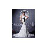 Elegant Court Train Appliques Sash Wedding Dress / V Neck Wedding Bridal Gowns thumbnail-1