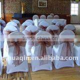 Fashion Polyester Banquet Chair Cover With Organza Sash Cheap Wedding Chair Cover Wedding Chair Cover and Organza Sash