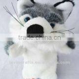 Cute Hand Sock Puppet Gray Fox Plush Toy Very Cute thumbnail-1