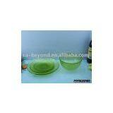 High quality green glass dinnerset with preferential price