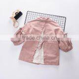 B22641A Autumn New Sweet Girls Puff Sleeve Fashion Thin Lace Stitching Coat thumbnail-4