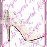 Aidocrystal Bling Bling After Heel Stick Crystal Elegant New Fashion Peep Toe Womens Wedding&Party 14cm High Heels Shoes thumbnail-1