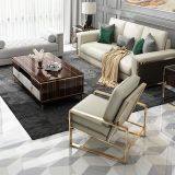 Modern Leather Cushion Golden Chrome Frame Lounge Sofa Chair thumbnail-2