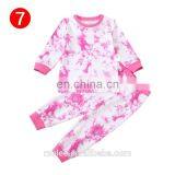 Baby Boy Girls Tie-Dye Clothes Set Autumn Spring Long Sleeve Button O-neck Tops Romper Pants 3Pcs Outfit for Newborn Infant Baby thumbnail-5