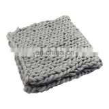 Hot sale super soft weighted blanket chunky knit blanket thick knitting blanket for sofa bed