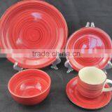 Wholesale White Stoneware Ceramic Dinner Set With Plates Set and Salad Bowl and Mugs thumbnail-2