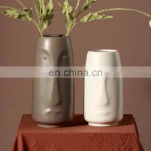 Face Vase Craft 2021 New Nordic Dining Table Ceramic Art Face Vase Home Decor Human Head Model Abstract Porcelain Vase thumbnail-5