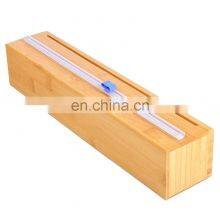 Single Bamboo Magnetic Plastic Wrap Dispenser With Slide Cutter Cling Wrap Dispenser thumbnail-3