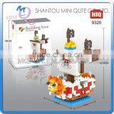 Mini Qute HIQ Anime One Piece Thousand Sunny Going Merry Pirate Ship Plastic Building Cartoon Model Educational Toy NO.9320