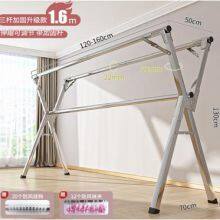 Stainless Steel X Type Floor Folding Retractable Drying Rack Household Balcony Drying Rack thumbnail-2