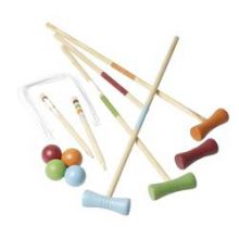 Premium Best Selling Classic 4 Players Lawn Game Wooden Croquet Mallets Funny rubber Toys