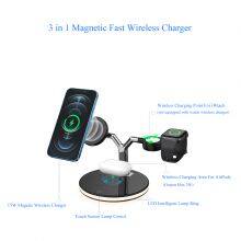 3 in 1 Quick Charge Desktop Wireless Charger Multi-Function Magnetic Charger for IPhone Recommended thumbnail-6