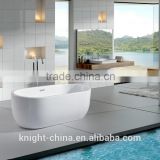 freestanding acrylic solid surface bathtub , Luxury pedestal bathtub price