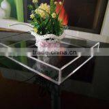 Acrylic serving tray/clear acrylic meal tray/flower display tray