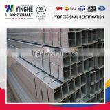 pregalvanized square steel pipe sizes