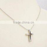 Silver Hollow Cross Pendant Fashion Men Necklace thumbnail-5