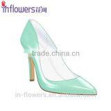 Light Blue Patent Leather Ladies High Heel Dress Shoes thumbnail-1