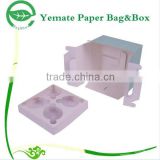 high end stready decorative cute birthday cake food grade paper box with handle and inner tray