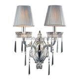 Europe Royal Luxury Chrome Wall Lamp With Crystal Pendant for Bedroom Room and Hotel thumbnail-2