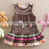 (9016#BROWN) 18M-6Y Children wear cotton baby girls corduroy girl dress