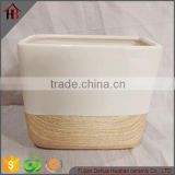 ceramic flower vase wooden finish grain desgin