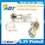 #555 Wedge T10 /194 Wedge Base 6.3v Dc/ac Led Pinball Bulb