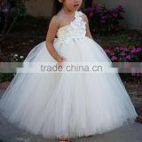 2015 Fashion Ivory Flower Girl tutu Dresses For Wedding Kid Ball Gown Dresses For Wedding Fluffy Floor Length Children Dresses