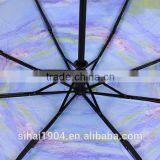 Abstract Carving Printed Easy Auto Windproof Open and Close 3 Folding Umbrella thumbnail-4