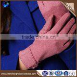 Wholesale ladies winter warm pink 100% wool gloves