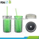 16OZ Pineapple Shape Double Wall Plastic Mason Jar Tumbler With Tin Lid thumbnail-4