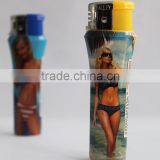 Hot selling: Plastic sexy girls pattern Cigarette Lighter,refillable electronic lighter,
