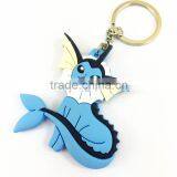 Customized Rubber Key Chain Cartoon Fancy PVC 2d Key Ring