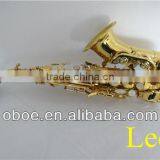 Woodwind Musical Instrument Curved Bell Gold Lacquer Bb Brass Children Soprano Saxophone--335G thumbnail-1