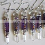 AMETHESE AGATE BONDED HEALING STICK PENDULUM thumbnail-1
