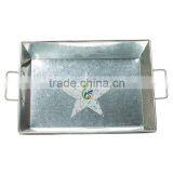 Galvanized Star Serving Tray With Handles thumbnail-1