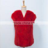 FC28 women winter genuine fox fur vests from china