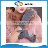 lady wool gloves with lace