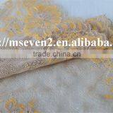 100% Embroidery Latest Design in Gold Color Fower Elastic Band Lace Frontal for Dress thumbnail-4