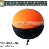 2017 new EVA material fishing float ball diameter 70MM black orange with swivel