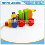 Colorful Pull Along Wiggles Dog Wooden Toy Wiggles as You Pull They Make a Clicking Sound and Make a Fun Baby thumbnail-3