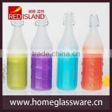 NEW COLOURED GLASS SWING CLIP TOP ROUND BOTTLE OIL VINEGAR CORDIAL EDCO BLUE thumbnail-1