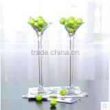 Tall Wedding Table Centerpiece Decoration Champagne Floral Ornament Clear Glass Vases thumbnail-2