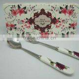 JQB-5518 Ceramic Handle Spoon and Fork Set/Christmas Gift thumbnail-1