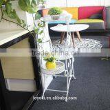 White Iron Flower Pot Rack Home Garden Decoration Patio Plant Pot Display Stand Bonsai Holder thumbnail-3