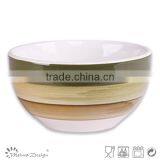 Stoneware Bowl With Blue Vertical Stripe Manufacturer Handpainted Striped Cereal Bowls thumbnail-5