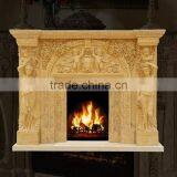 High Quality Luxury Decoration Woman and Children Angel Marble Fireplace thumbnail-1