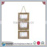 NATURAL WOODEN WALL HANGING MULTI PICTURE PHOTO FRAME WEDDING FRIENDS GIFT thumbnail-1