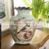High Quality Classical Rural Bird Ceramic Table Vase With Hand Paint thumbnail-5