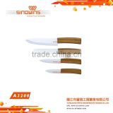 4pcs Bamboo Handle Ceramic Knife Set